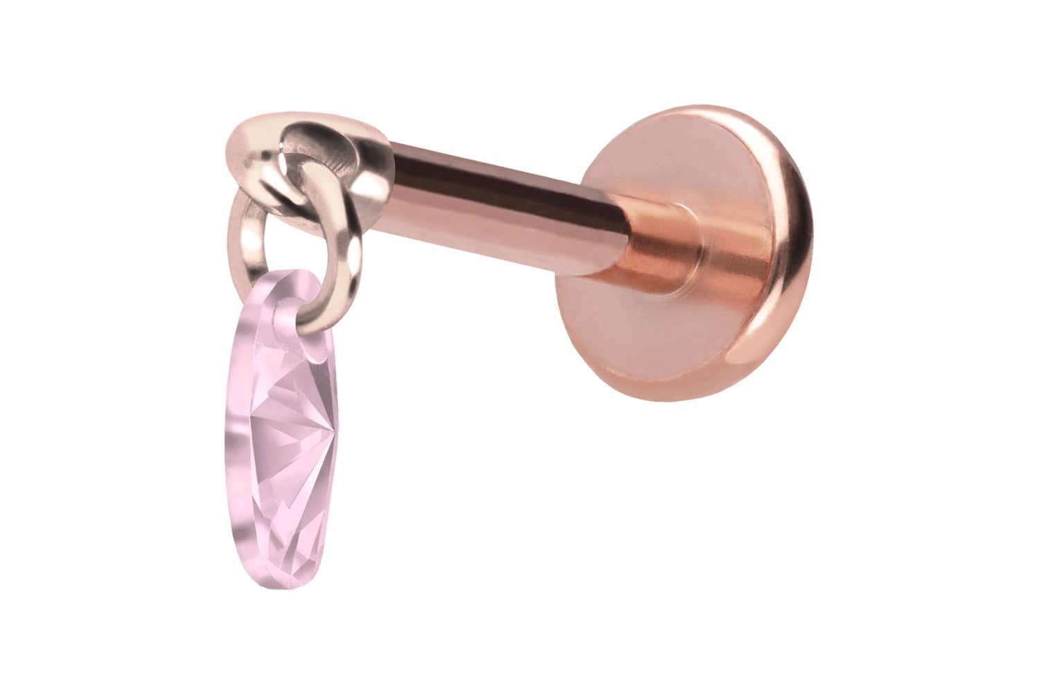 Titan Labret Piercing mit Push Fit KRISTALLOVAL